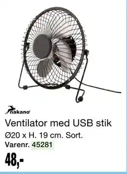 Harald Nyborg Ventilator med USB stik tilbud