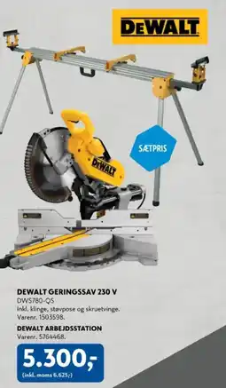 Davidsen Dewalt geringssav 230 v dws780-qs, dewalt arbejdsstation tilbud