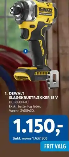 Davidsen Dewalt slagskruetrækker 18 v tilbud