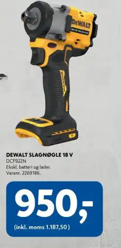 Davidsen Dewalt slagnøgle 18 v dcf922n tilbud