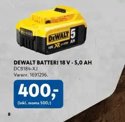Davidsen Dewalt batteri 18 v - 5,0 ah tilbud