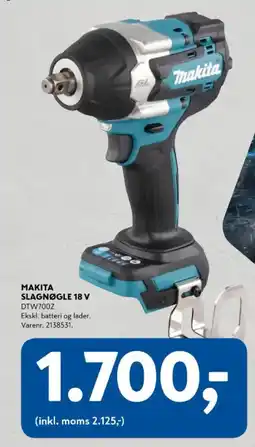 Davidsen Makita slagnøgle 18 v dtw700z tilbud
