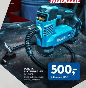 Davidsen Makita luftpumpe 18 v dmp180z tilbud