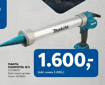 Davidsen Makita fugepistol 18 v dcg180zx tilbud