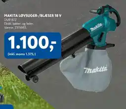Davidsen Makita løvsuger-/blæser 18 v dub187z tilbud