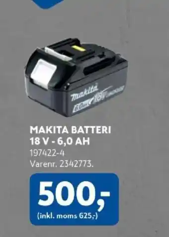 Davidsen Makita batteri 18 v - 6,0 ah tilbud