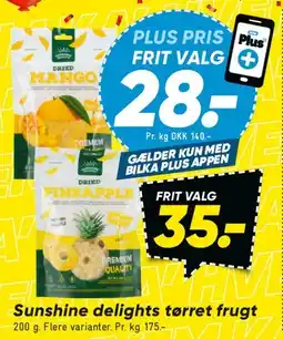 Bilka Sunshine Delights tørret frugt tilbud