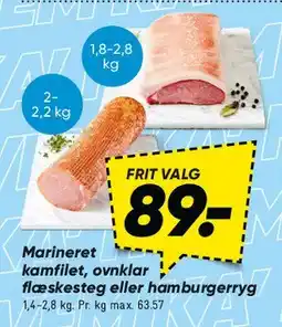 Bilka Marineret kamfilet / ovnklar flæskesteg / hamburgerryg tilbud