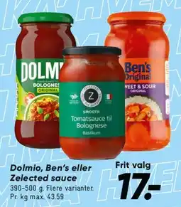 Bilka Dolmio, Ben's eller lignende pastasauce tilbud