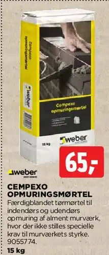 jem & fix Cempexo opmuringsmørtel tilbud