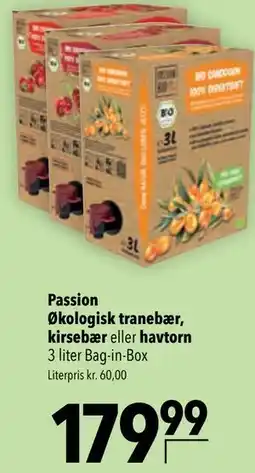Citti Passion Økologisk tranebær, kirsebær eller havtorn tilbud