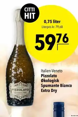 Citti Pizzolato Økologisk Spumante Bianco Extra Dry tilbud