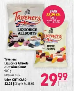 Citti Taveners Liquorice Allsorts eller Wine Gums tilbud