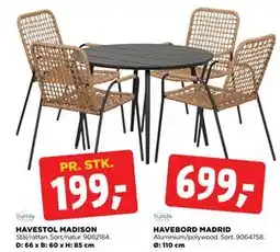 jem & fix HAVESTOL MADISON tilbud
