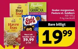 Løvbjerg Quaker morgenmad, Pauluns el. Guldkorn tilbud