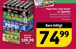 Løvbjerg Pepsi Max, Faxe Kondi el. Egekilde tilbud