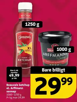 Løvbjerg Beauvais ketchup el. Arffmann sennep tilbud