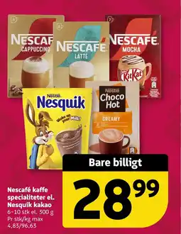 Løvbjerg Nescafé kaffe specialiteter el. Nesquik kakao tilbud