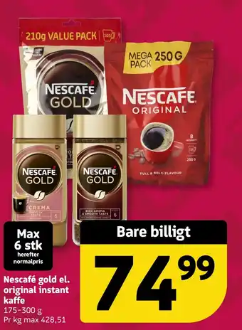 Løvbjerg Nescafé gold el. original instant kaffe tilbud