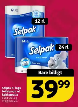 Løvbjerg Selpak 3-lags toiletpapir el. køkkenrulle tilbud