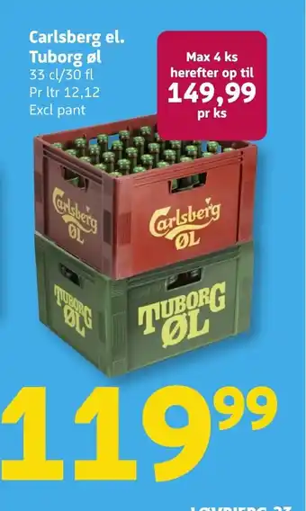 Løvbjerg Carlsberg el. Tuborg øl tilbud