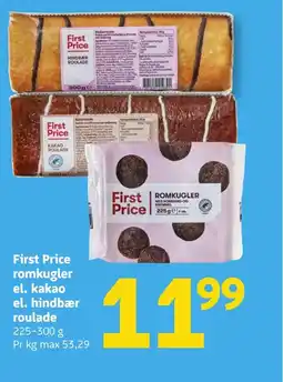 Løvbjerg First Price romkugler el. kakao el. hindbær roulade tilbud