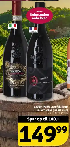 Løvbjerg Xavier chateauneuf du pape el. Amarone gabbia d'oro tilbud