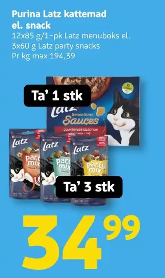 Løvbjerg Purina Latz kattemad el. snack tilbud