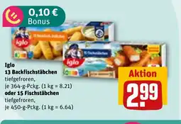 REWE DE Iglo 13 Backfischstäbchen oder 15 Fischstäbchen tilbud