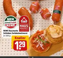 REWE DE REWE Hausmarke Schinken Zwiebelmettwurst tilbud