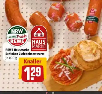 REWE DE REWE Hausmarke Schinken Zwiebelmettwurst tilbud