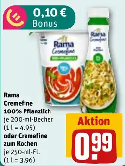 REWE DE Rama Cremefine 100% Pflanzlich oder Cremefine zum Kochen tilbud