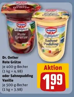 REWE DE Dr. Oetker Rote Grütze oder Sahnepudding Vanille tilbud