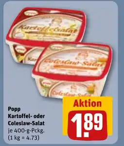 REWE DE Popp Kartoffel- oder Coleslaw-Salat tilbud