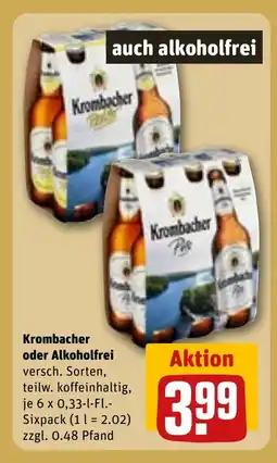 REWE DE KROMBACHER oder Alkoholfrei tilbud