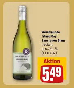 REWE DE Weinfreunde Island Bay Sauvignon Blanc tilbud