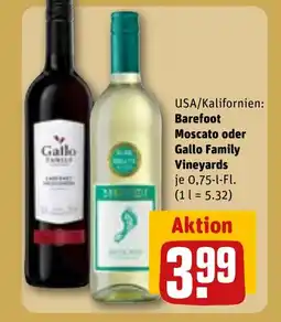 REWE DE Barefoot Moscato oder Gallo Family Vineyards tilbud