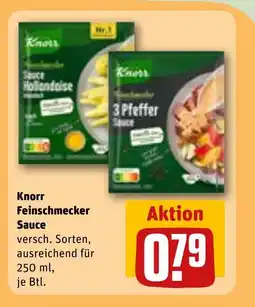 REWE DE KNORR Feinschmecker Sauce tilbud