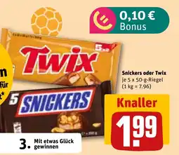 REWE DE Snickers oder Twix tilbud