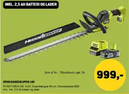XL-BYG RYOBI Hækkeklipper 18v tilbud