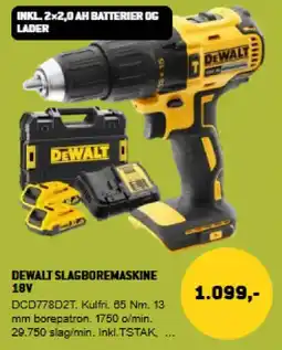 XL-BYG DEWALT Slagboremaskine 18V tilbud