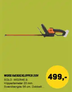 XL-BYG Worx hækkeklipper 20v tilbud