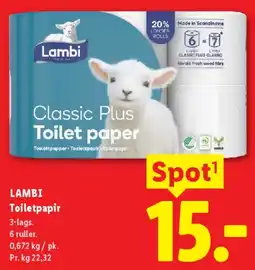Lidl Lambi Classic Plus Toilet paper tilbud