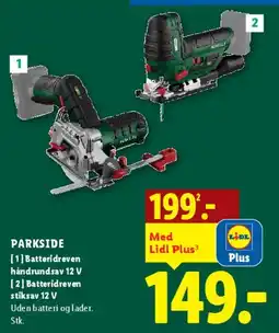 Lidl PARKSIDE batteridreven håndrundsav / stiksav 12 V tilbud