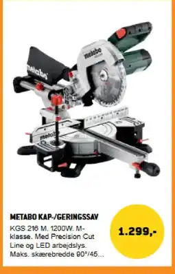 XL-BYG Metabo kap-/geringssav tilbud