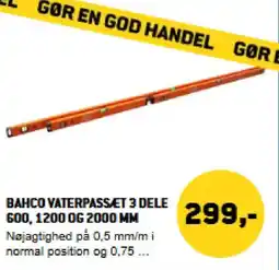 XL-BYG Bahco vaterpassæt 3 dele 600, 1200 og 2000 mm tilbud