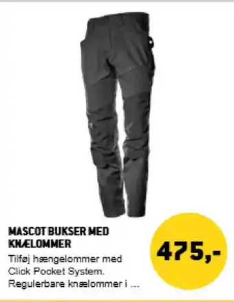 XL-BYG Mascot bukser med knælommer tilbud