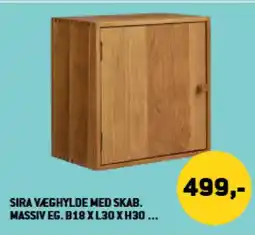 XL-BYG Sira vææghylde med skab. massiv eg. B18 x L30 x H30 ... tilbud