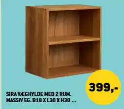 XL-BYG Sira væghylde med 2 rum. massiv eg. B18 x L30 x H30 ... tilbud