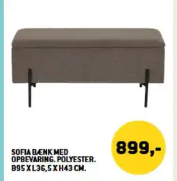XL-BYG Sofia benk med opbevaring. polyester. B95 x L36,5 x H43 cm. tilbud
